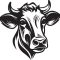 cow-head-illustration-silhouette-logo-vector