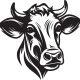 cow-head-illustration-silhouette-logo-vector